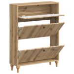 vidaXL Skriňa na topánky ALKMAAR 78 x 24 x 103 cm Kompozitné drevo – Obrázok 2