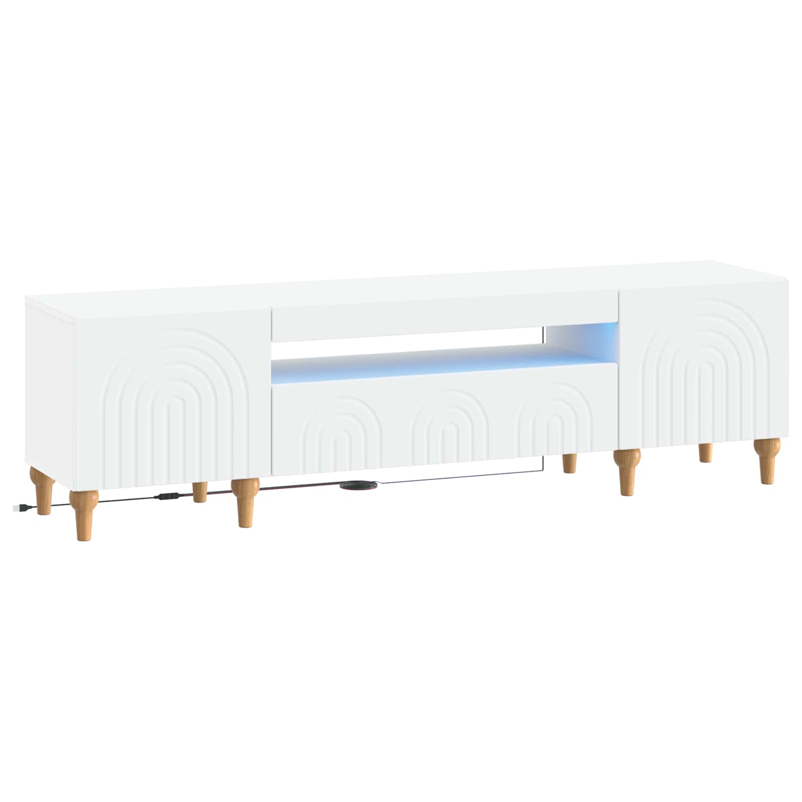 896245_1.jpg vidaXL LED TV kabinet Biela Kompozitné drevo – Obrázok 1