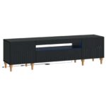 vidaXL LED TV kabinet Čierna Kompozitné drevo