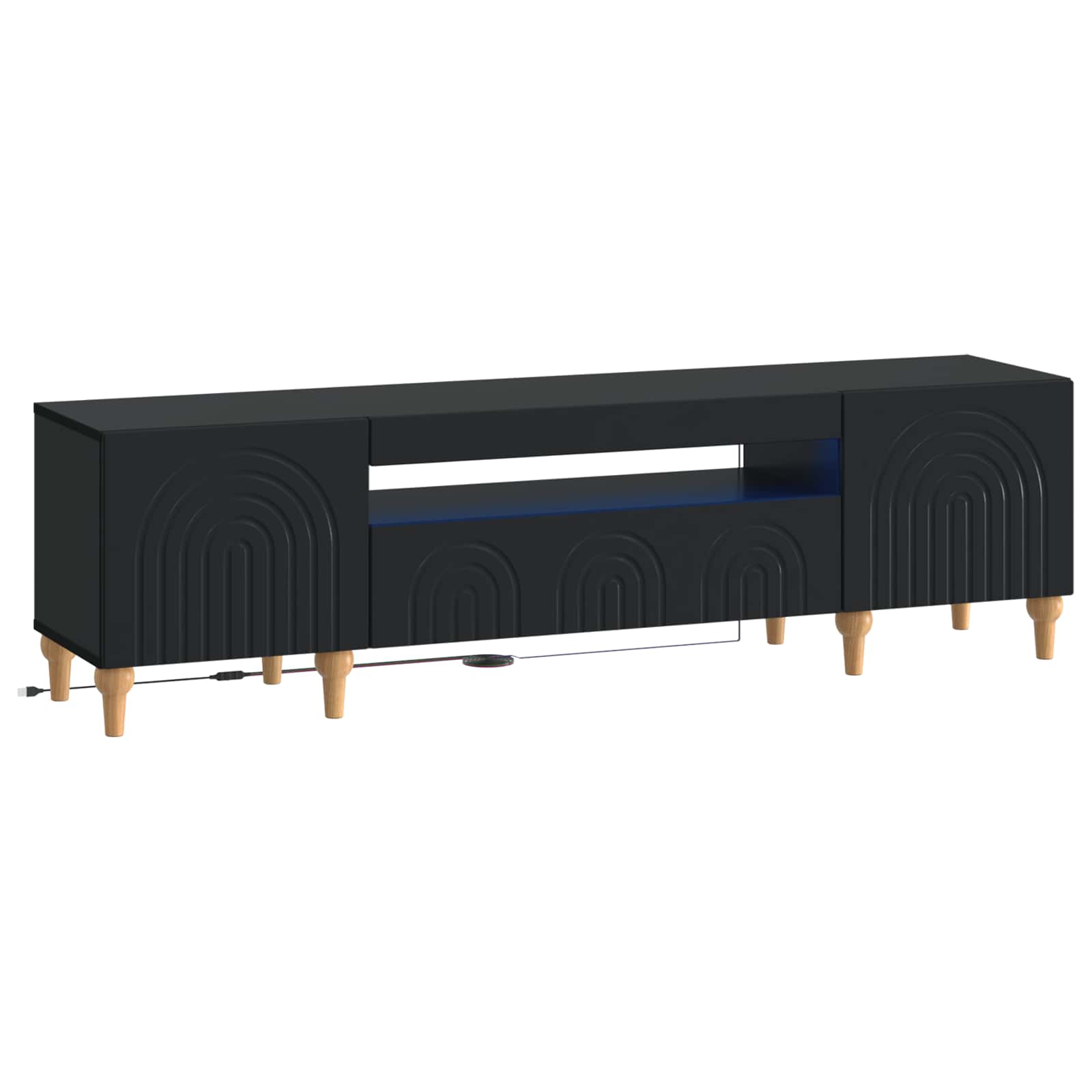 896246_1.jpg vidaXL LED TV kabinet Čierna Kompozitné drevo – Obrázok 1