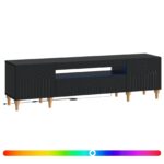 vidaXL LED TV kabinet Čierna Kompozitné drevo – Obrázok 2