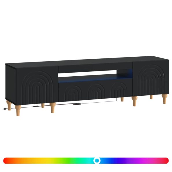 vidaXL LED TV kabinet Čierna Kompozitné drevo – Obrázok 2