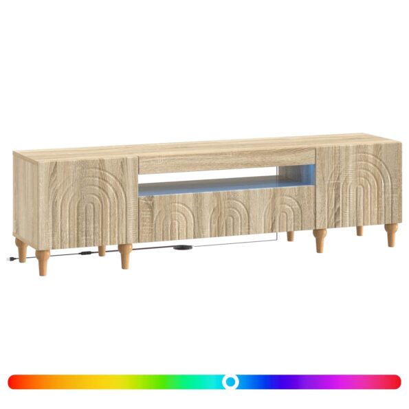 vidaXL LED TV kabinet Dub sonoma Kompozitné drevo – Obrázok 2