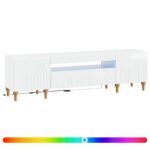 vidaXL LED TV kabinet Biela s vysokým leskom Kompozitné drevo – Obrázok 2