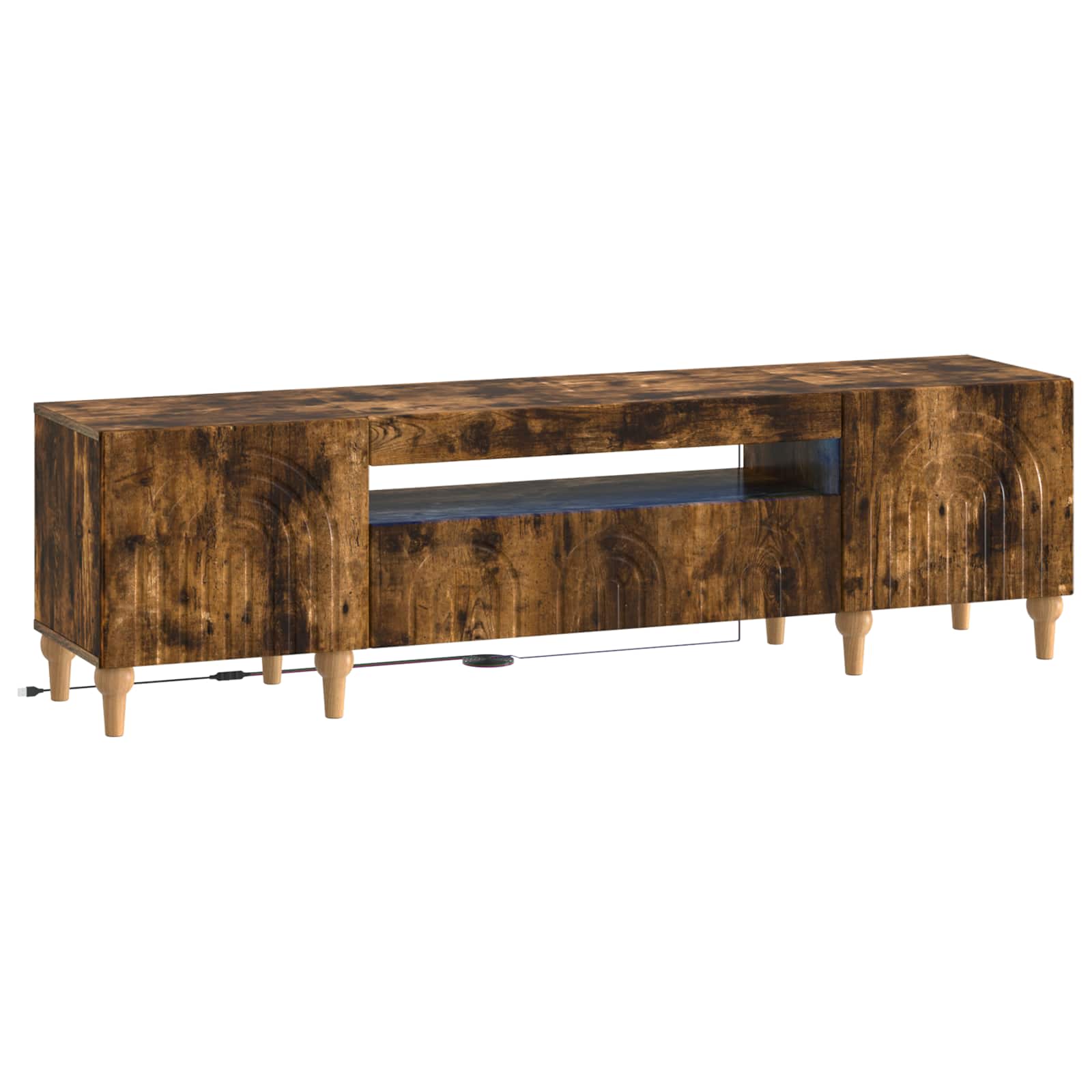 896250_1.jpg vidaXL LED TV kabinet Dymový dub Kompozitné drevo – Obrázok 1