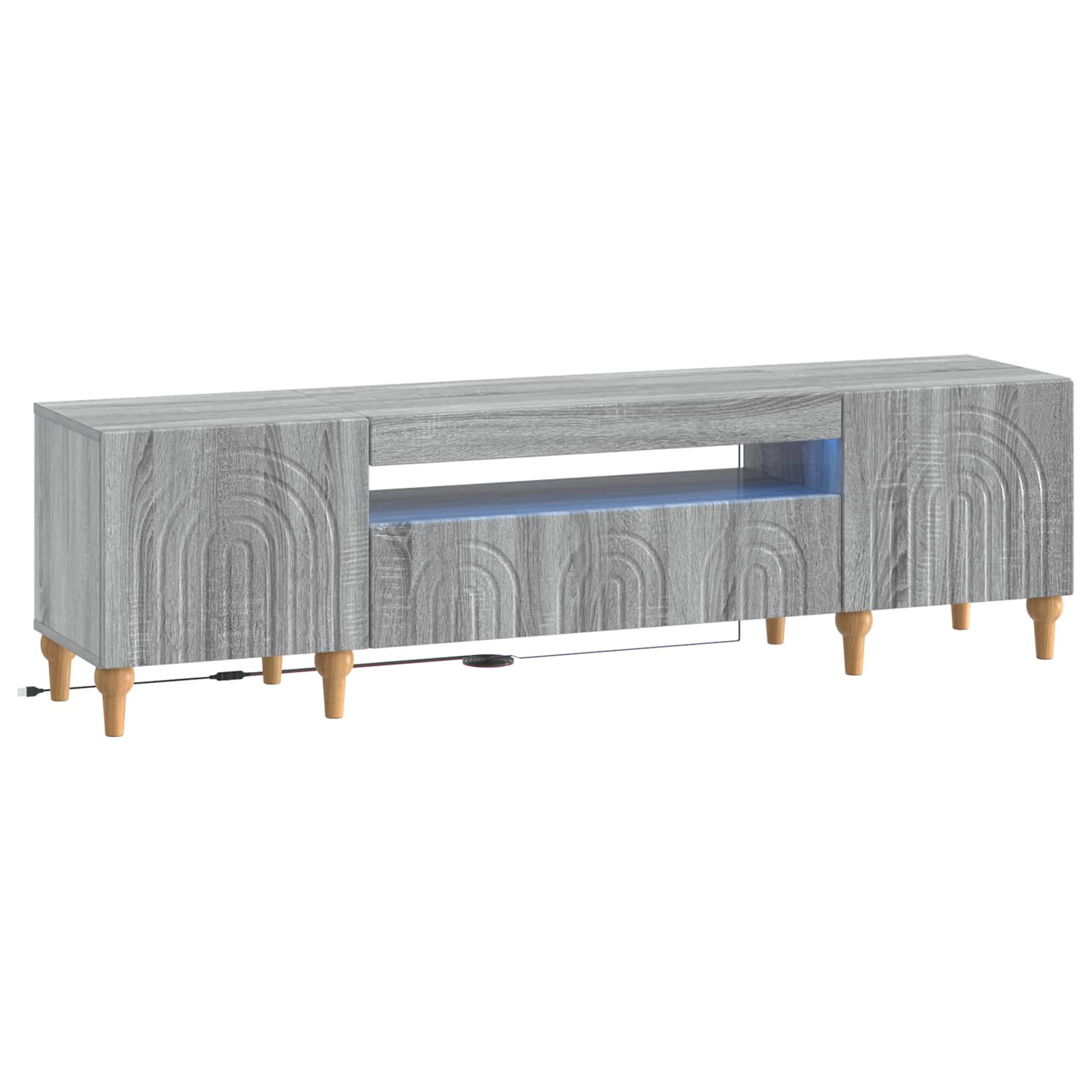 896251_1.jpg vidaXL LED TV kabinet Sivý Sonoma Kompozitné drevo – Obrázok 1