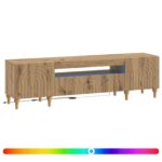 vidaXL LED TV kabinet Dub artisan Kompozitné drevo – Obrázok 2