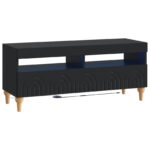 vidaXL LED TV kabinet Čierna Kompozitné drevo