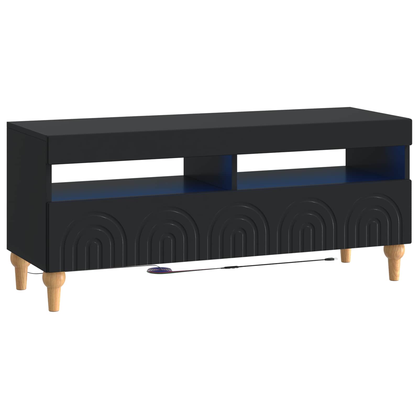 896326_1.jpg vidaXL LED TV kabinet Čierna Kompozitné drevo – Obrázok 1