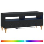vidaXL LED TV kabinet Čierna Kompozitné drevo – Obrázok 2