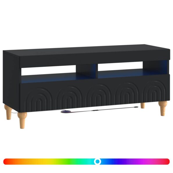 vidaXL LED TV kabinet Čierna Kompozitné drevo – Obrázok 2