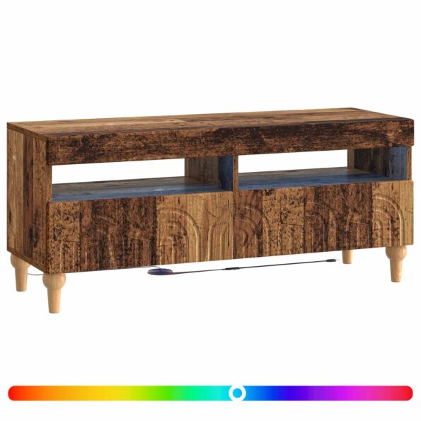 vidaXL LED TV kabinet Staré drevo Kompozitné drevo – Obrázok 2