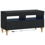 vidaXL LED TV kabinet Čierna Kompozitné drevo