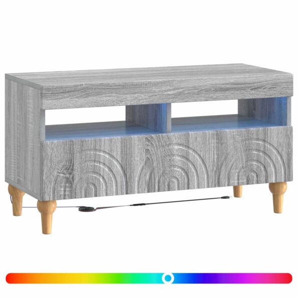 vidaXL LED TV kabinet Sivý Sonoma Kompozitné drevo – Obrázok 2