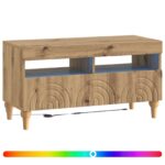 vidaXL LED TV kabinet Dub artisan Kompozitné drevo – Obrázok 2
