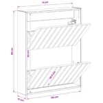 vidaXL Nástenný botník ZWOLLE 71 x 17 x 86 cm Kompozitné drevo – Obrázok 8