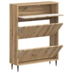 vidaXL Skriňa na topánky ZWOLLE 78 x 24 x 103 cm Kompozitné drevo – Obrázok 2