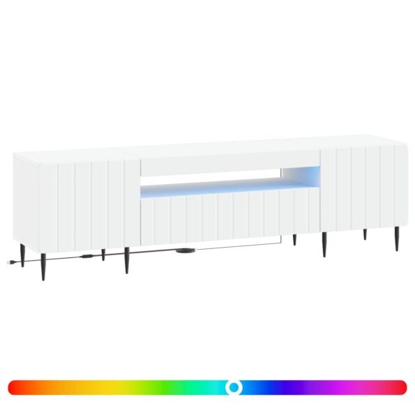 vidaXL LED TV kabinet Biela Kompozitné drevo – Obrázok 2