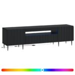 vidaXL LED TV kabinet Čierna Kompozitné drevo – Obrázok 2