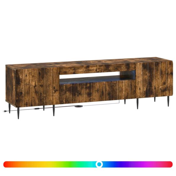 vidaXL LED TV kabinet Dymový dub Kompozitné drevo – Obrázok 2