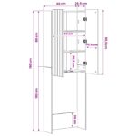 vidaXL Toaletná skriňa ZWOLLE Čierna 66 x 25,5 x 190 cm – Obrázok 8