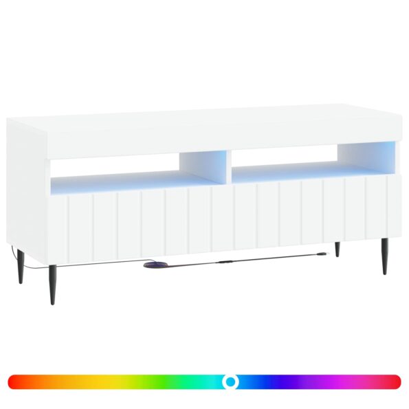 vidaXL LED TV kabinet Biela Kompozitné drevo – Obrázok 2