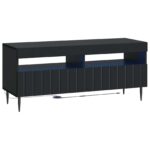 vidaXL LED TV kabinet Čierna Kompozitné drevo