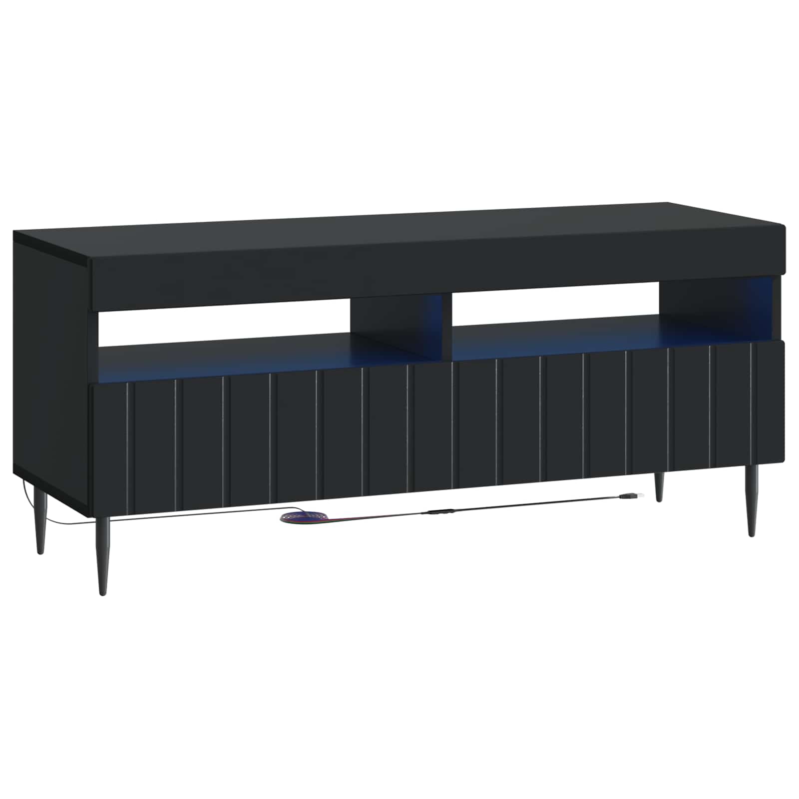 896546_1.jpg vidaXL LED TV kabinet Čierna Kompozitné drevo – Obrázok 1