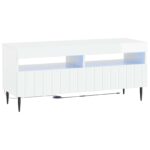 vidaXL LED TV kabinet Biela s vysokým leskom Kompozitné drevo