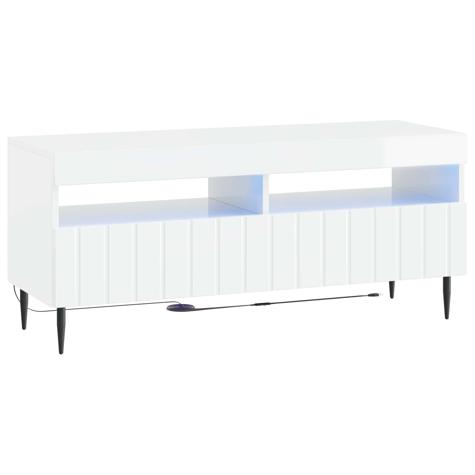 896549_1.jpg vidaXL LED TV kabinet Biela s vysokým leskom Kompozitné drevo – Obrázok 1