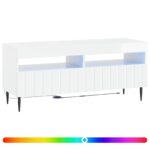 vidaXL LED TV kabinet Biela s vysokým leskom Kompozitné drevo – Obrázok 2