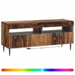 vidaXL LED TV kabinet Staré drevo Kompozitné drevo – Obrázok 2