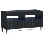 vidaXL LED TV kabinet Čierna Kompozitné drevo