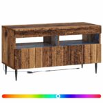 vidaXL LED TV kabinet Staré drevo Kompozitné drevo – Obrázok 2