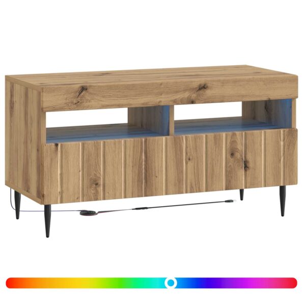 vidaXL LED TV kabinet Dub artisan Kompozitné drevo – Obrázok 2