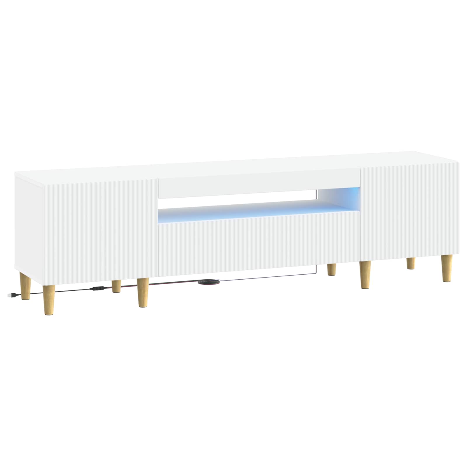 896685_1.jpg vidaXL LED TV kabinet Biela Kompozitné drevo – Obrázok 1