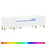 vidaXL LED TV kabinet Biela Kompozitné drevo – Obrázok 2