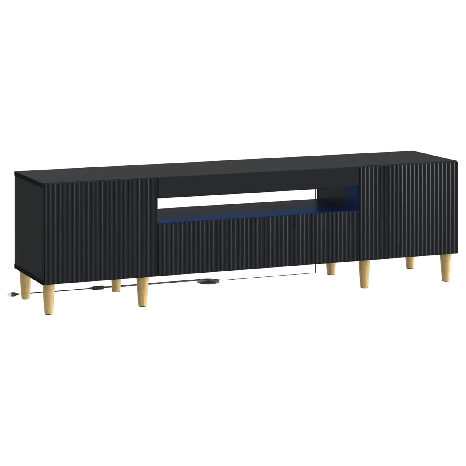 896686_1.jpg vidaXL LED TV kabinet Čierna Kompozitné drevo – Obrázok 1