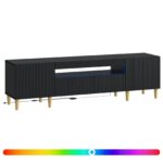 vidaXL LED TV kabinet Čierna Kompozitné drevo – Obrázok 2