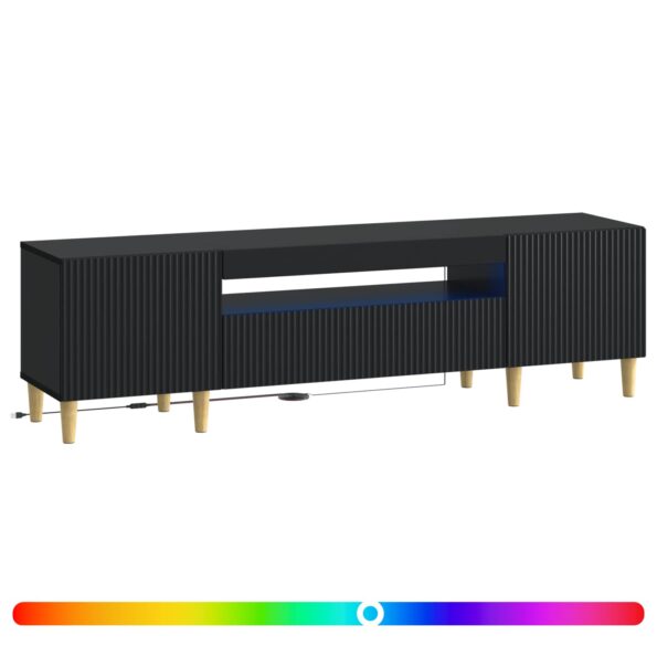 vidaXL LED TV kabinet Čierna Kompozitné drevo – Obrázok 2