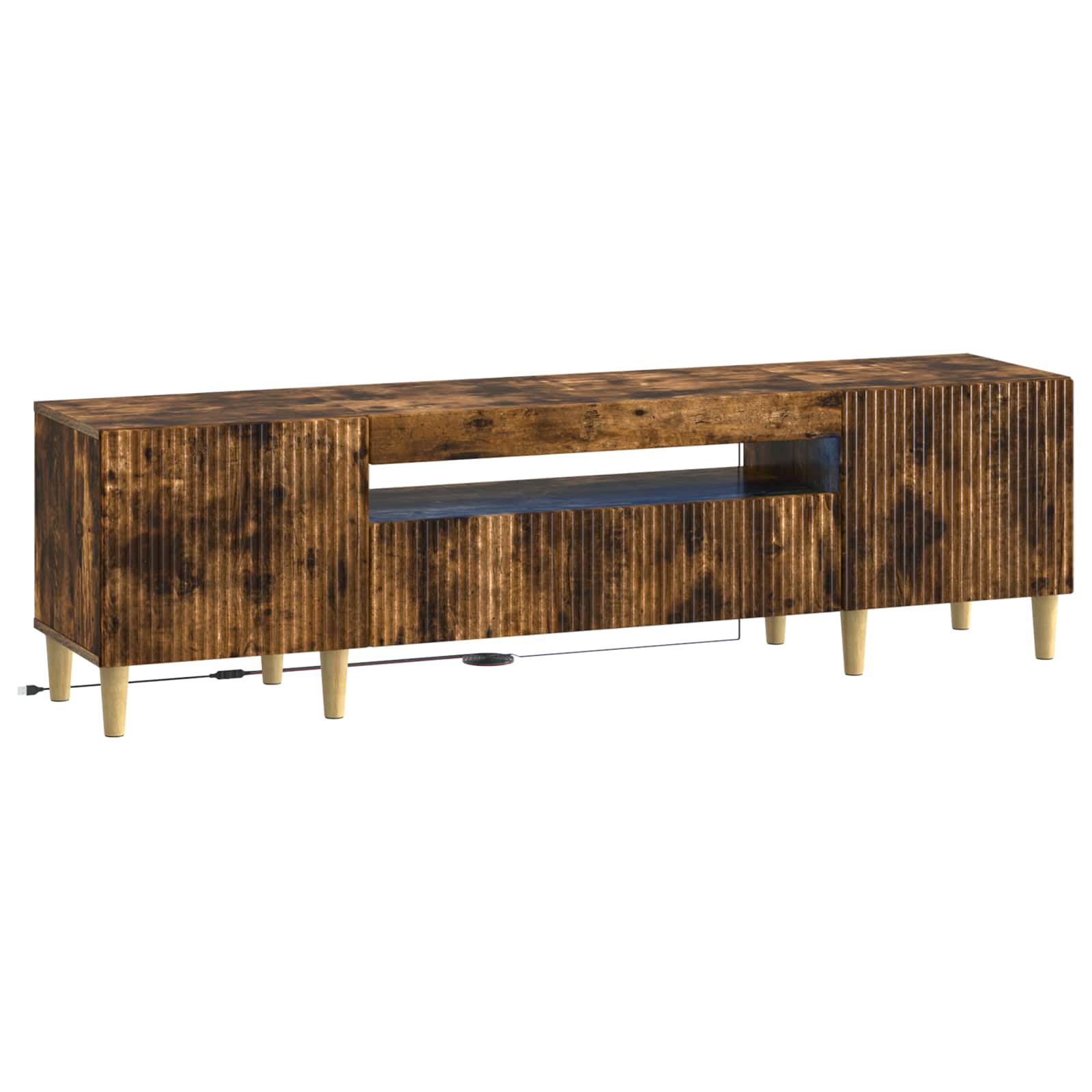 896690_1.jpg vidaXL LED TV kabinet Dymový dub Kompozitné drevo – Obrázok 1