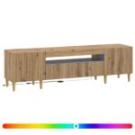 vidaXL LED TV kabinet Dub artisan Kompozitné drevo – Obrázok 2
