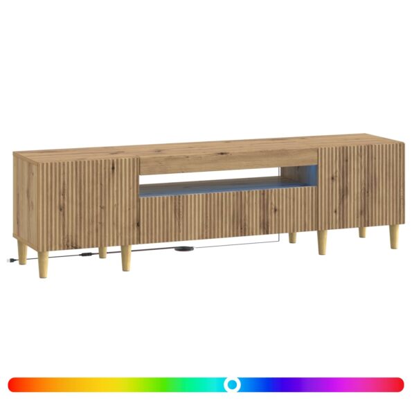 vidaXL LED TV kabinet Dub artisan Kompozitné drevo – Obrázok 2