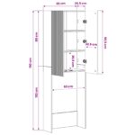 vidaXL Toaletná skriňa ARNHEM Dub artisan 66 x 25,5 x 190 cm – Obrázok 9