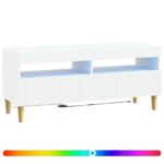 vidaXL LED TV kabinet Biela Kompozitné drevo – Obrázok 2