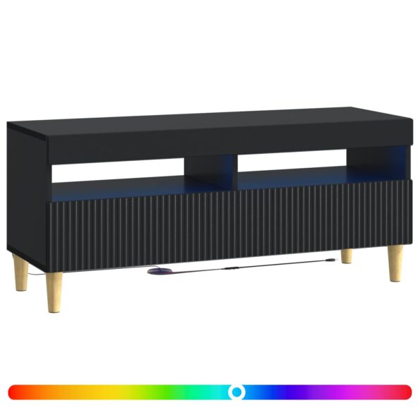 vidaXL LED TV kabinet Čierna Kompozitné drevo – Obrázok 2