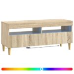 vidaXL LED TV kabinet Dub sonoma Kompozitné drevo – Obrázok 2
