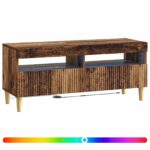 vidaXL LED TV kabinet Staré drevo Kompozitné drevo – Obrázok 2