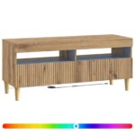 vidaXL LED TV kabinet Dub artisan Kompozitné drevo – Obrázok 2