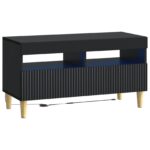 vidaXL LED TV kabinet Čierna Kompozitné drevo